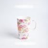 Bone China Floral Mug 610ml Large Capacity Tall Coffee Cup for Home Office Gift