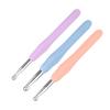 3pcs Aluminum Crochet Hooks Set Smooth Knitting Needles with Soft TPR Handle