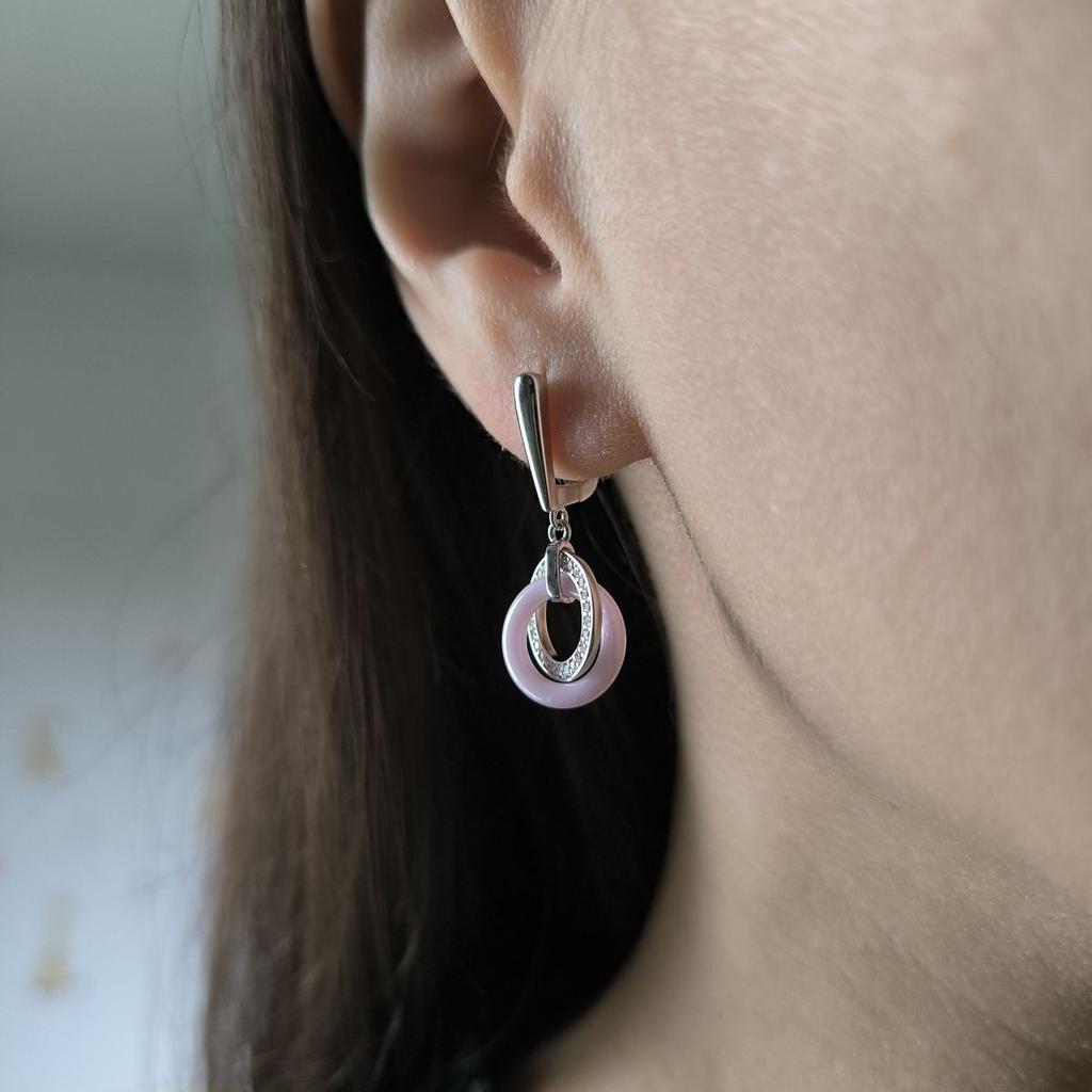 Silver Earrings with Ceramics (60002336)