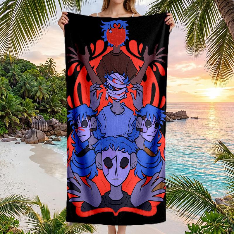 Large Beach Towel Quick Dry Absorbent Towel For Beach IndoorSally Face