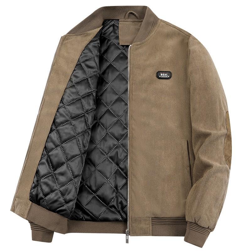 Mens Corduroy Winter Jacket Thick Warm Short Workwear Style Casual Outerwear Youth