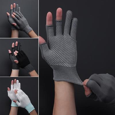 Stretch Sports/Biking Open/Half Fingers Anti-Slip Fishing Gloves Sun Protection Driving Mittens