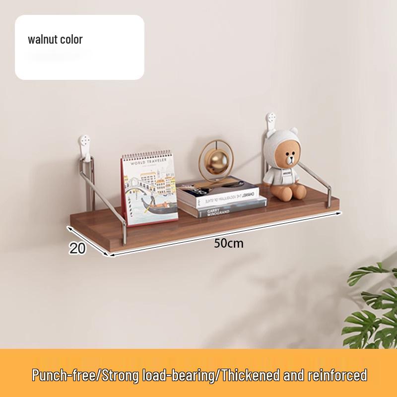 Punch-Free Floating Wall Shelf - Living Room Wall-Mounted Bookcase & Storage Rack