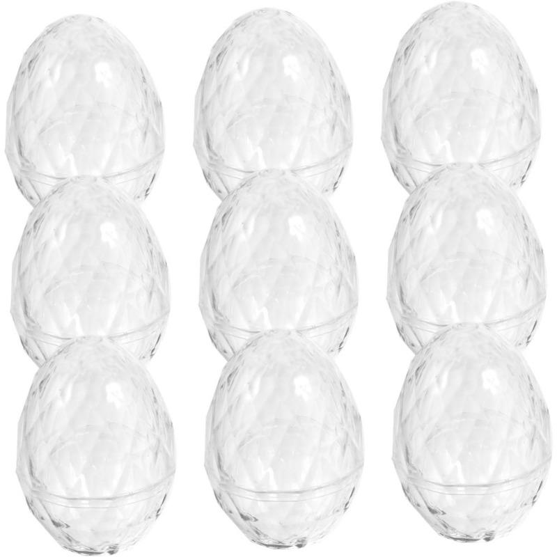 10Pcs Transparent Plastic Easter Egg Candy Boxes Chocolate Gift Packing for Easter Baby Shower Birthday Party Decor