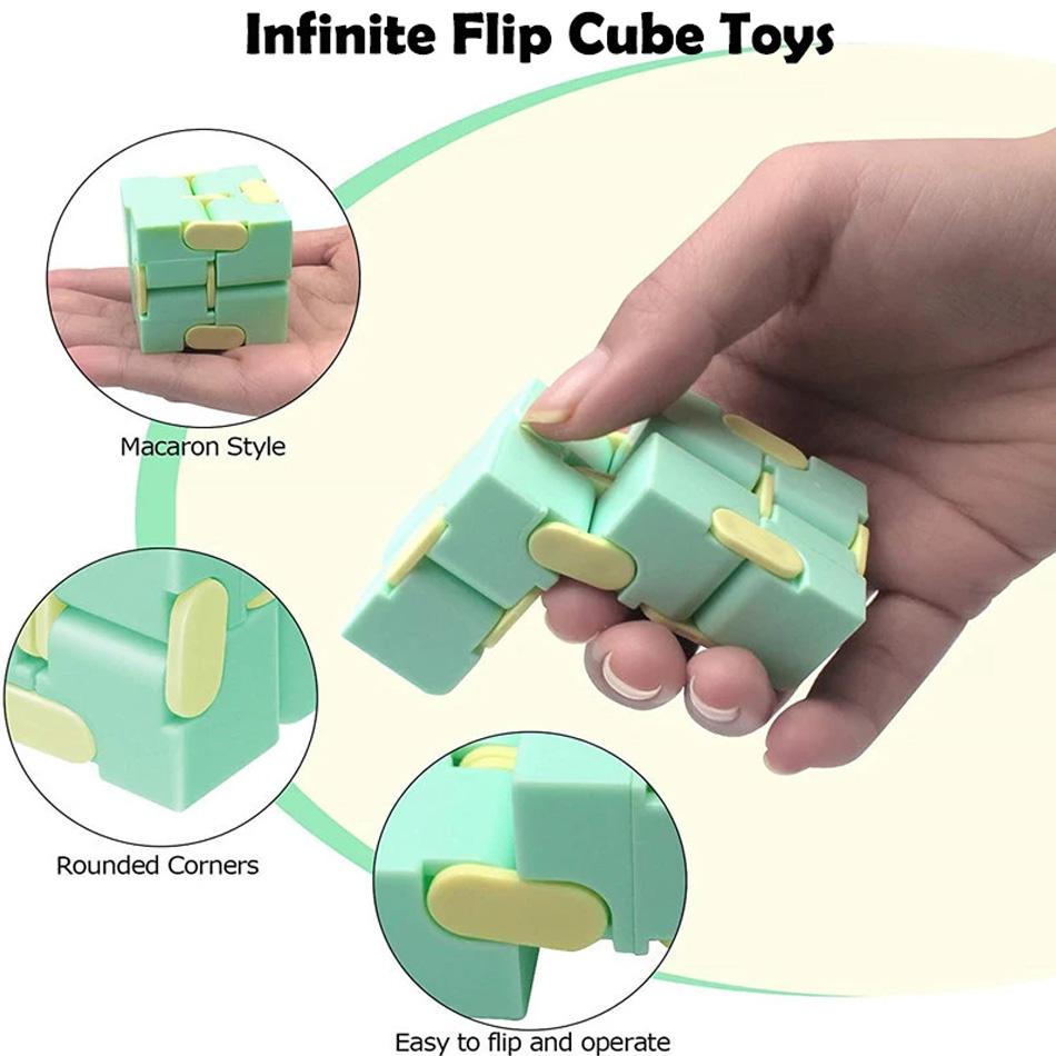 Magic Puzzle Cube Anti-Stress Relief Toy for Adults & Children Sensory Funny Infinite Flip Special Needs Xmas Gift