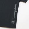 Champion Basic Sports Short Sleeve with a Short Round Odor UV and a Script Logo T-Shirt, Men's Black, C3-BS313, Sleeve, Neck, Antibacterial,