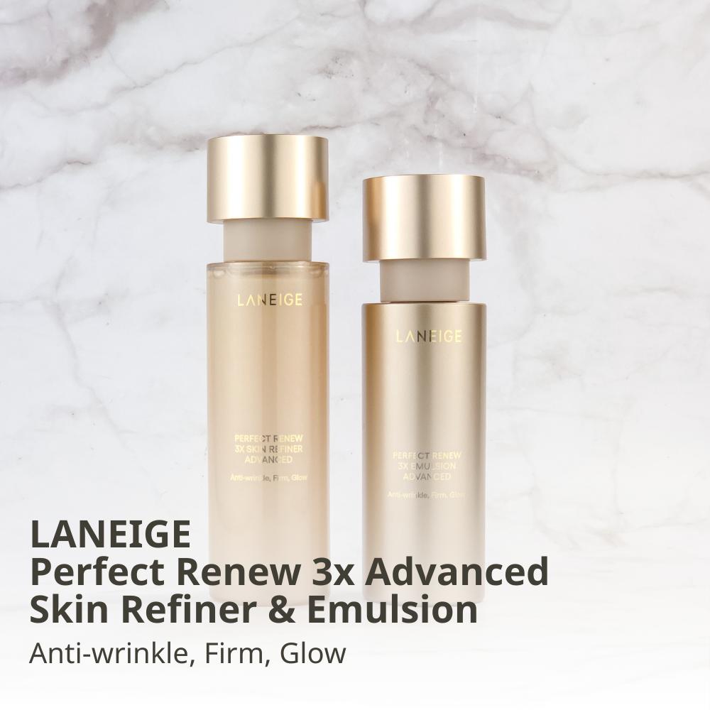 LANEIGE Perfect Renew 3x ADVANCED Skin Refiner 150ml, Emulsion 130ml