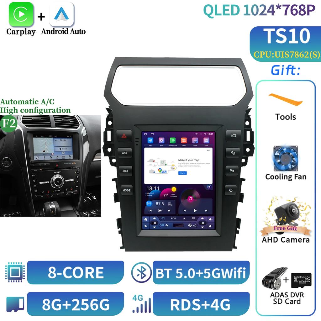 9.7inch Android Car Stereo Radio Multimedia Video Player For Ford Explorer 5 2011-2019 Navigation Carplay Automotive Screen GPS