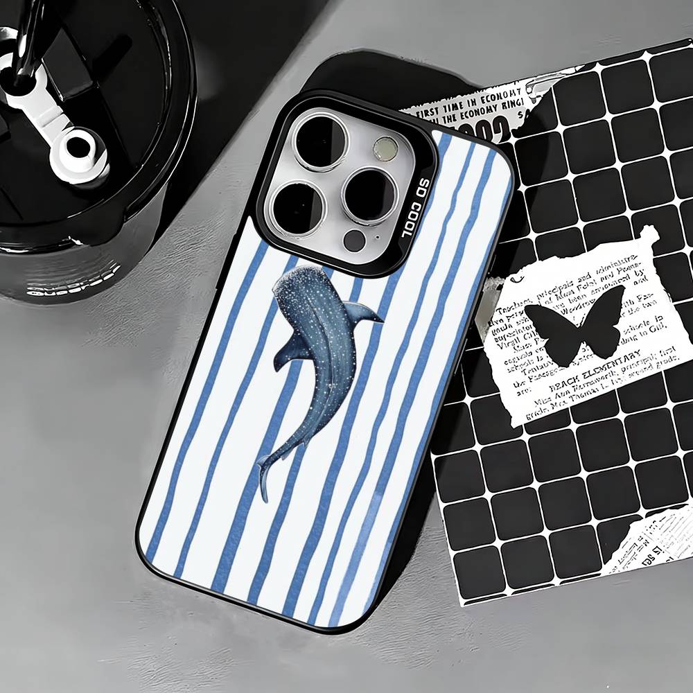 Marine life, crabs, lobsters  Phone Case For iPhone 17,16,15,14,13,12,11 Plus,Pro Max,XS,Colored silver phone case