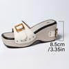 Women's Slippers 2025Summer New Platform Sandals Retro Metal Buckle Slippers Designer Wedge Sandals for Women Casual Beach Shoes