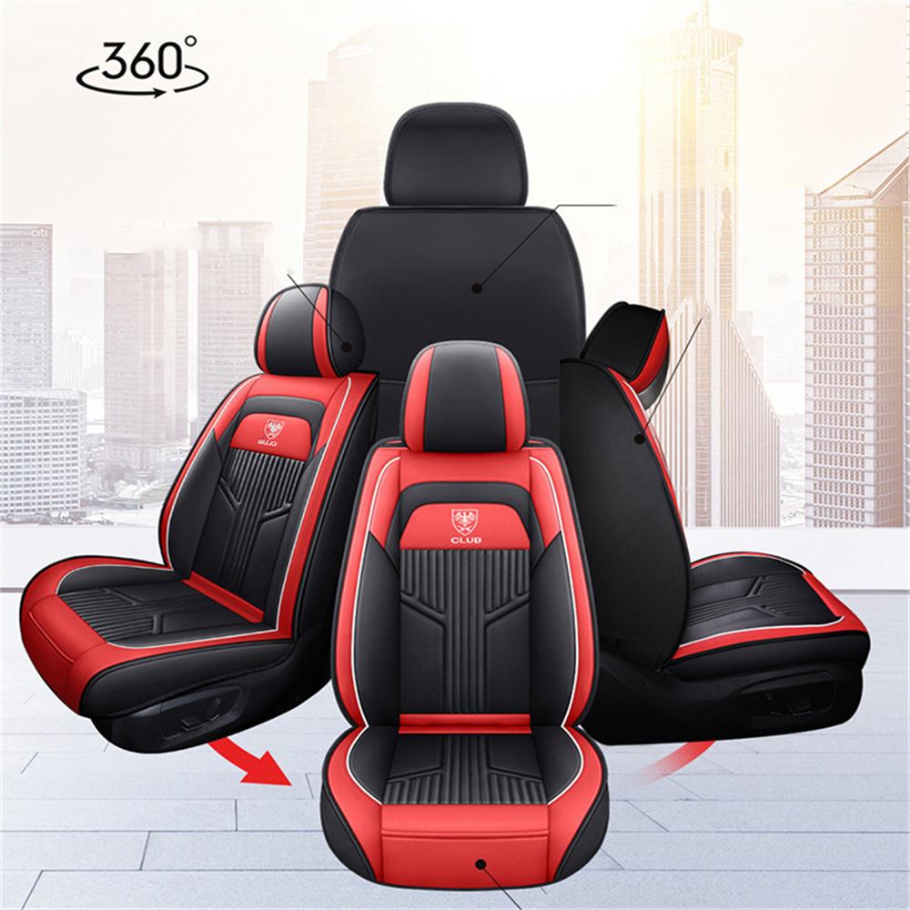 5-Sitzer Luxus Abriebfeste Leder Sitzbezug Auto SUV Voll Vorne+Hinten Universelles Sitzkissen