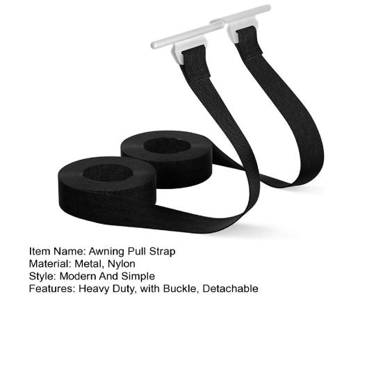2Pcs 9.8FT RV Awning Pull Strap Heavy Duty Universal Outdoor Camping Vehicle RV Awning Fixing Pulling Band Replacement Accessories