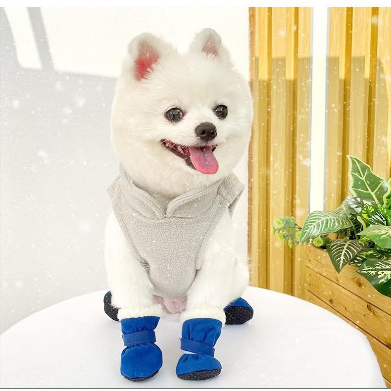 Pet Shoes for Small Dogs Fabric Dog Booties Set of Four Soft Comfortable Indoor Outdoor Protection Paw Covers