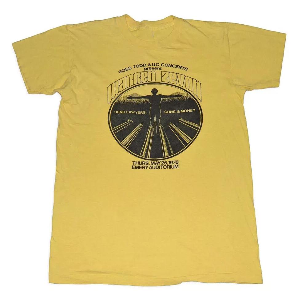 WARREN ZEVON SEND Lawyers, Money T Shirt  Yellow Color Unisex T-Shirt S