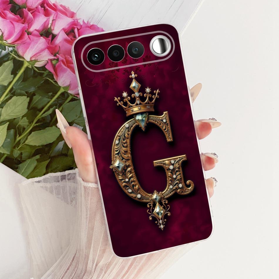 For Realme 16 RMX5171 2026 Royal Crown Initial Letter Couple Phone Case For Realme 16 5G Soft Silicone TPU Covers Bumpers