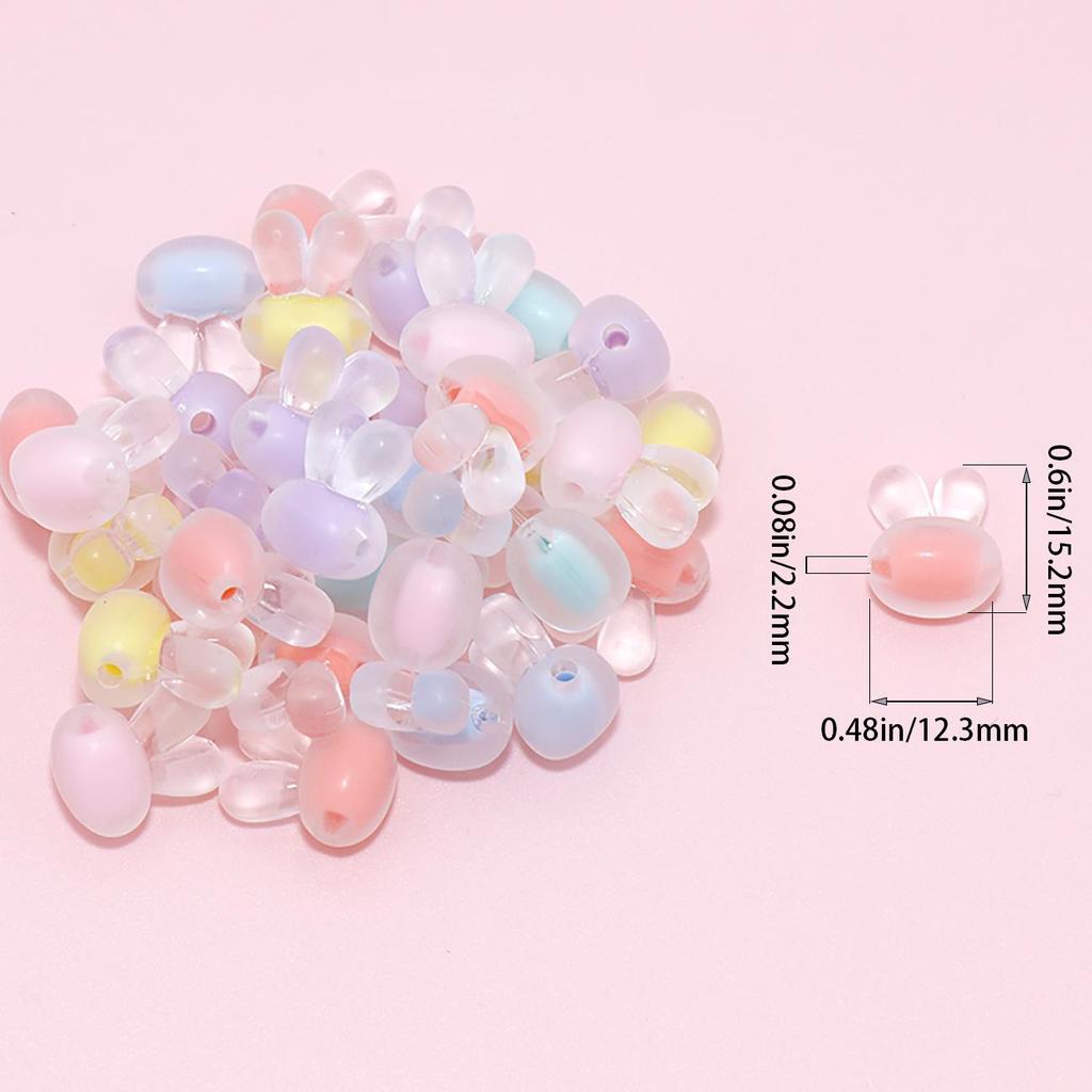 Acrylic Candy Color Flower Heart Rabbit Beads for DIY Children's Educational Ornaments and Mother's Day Crafts