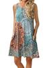 2020 Sleeveless European-American Floral Pocket Beach Dress