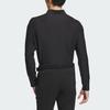 Adidas Long Sleeve Stretch Polo Shirt Solid Logo Golf Men Polo Shirts Black HZ6045