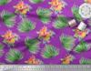 Soimoi Red Poly Crepe Fabric Leaves & Floral Decor Fabric Printed By the Metre 42 Inch