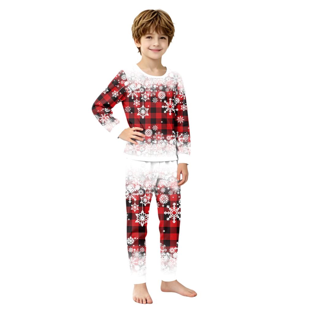 Christmas Family Matching Pajama Set with Holiday Print for Parents and Kids