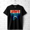 Jaws Shark Vintage Movie Poster Men's T Shirt Attack Bite Teeth Swim Ocean Black