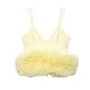 2025 Spring/Summer Women's V-Neck Spaghetti Strap Silk Puffy Camisole