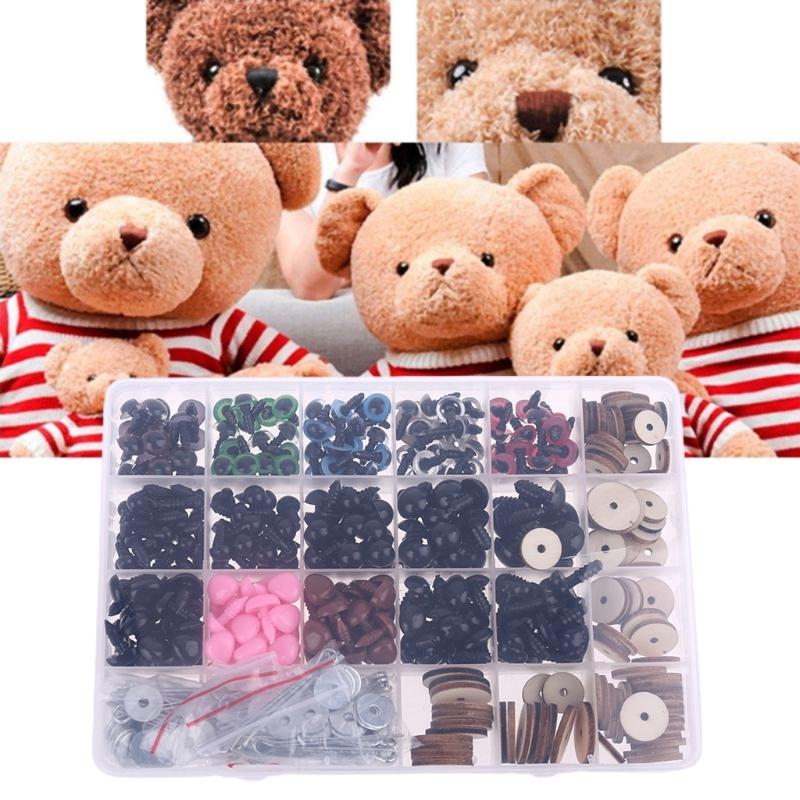 330 pcs Wooden and Plastic Safety Puppet Eyes and Joints Handmade Material Sewing Craft for Dolls Animal for DIY Lover
