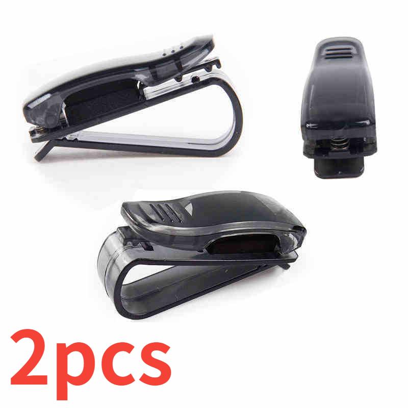 2PCS Car Glasses Case Auto Sun Visor Glasses Holder Sunglasses Clip Sunglasses Eyeglasses Card Holder Car Accessories Interior