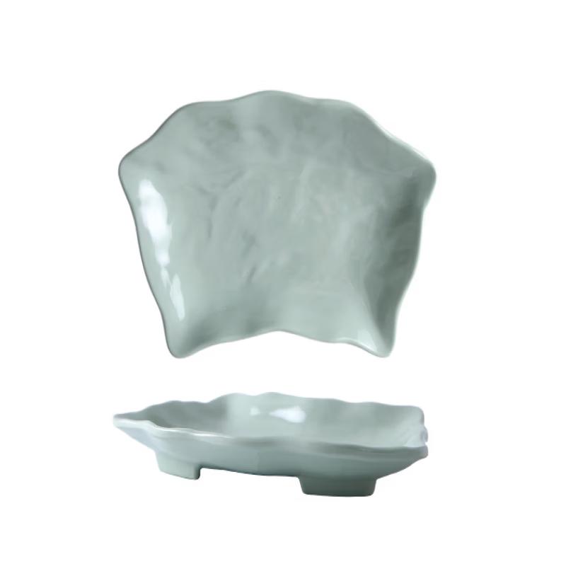 ZISIZ Melamine Boat-Shaped Divided Serving Plate, 3-Piece Set