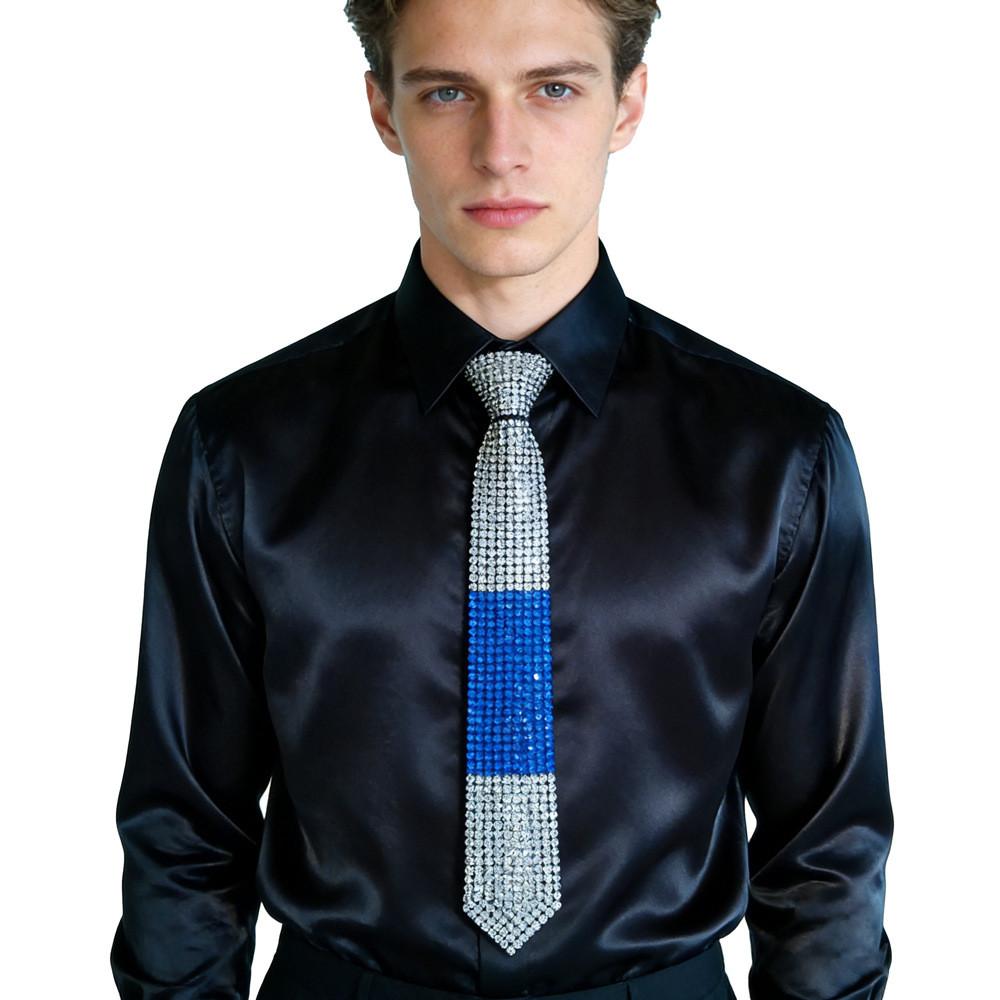 Diy Water Drill Tie Decoration With Rhinestones For Men And Women For Casual Fashion