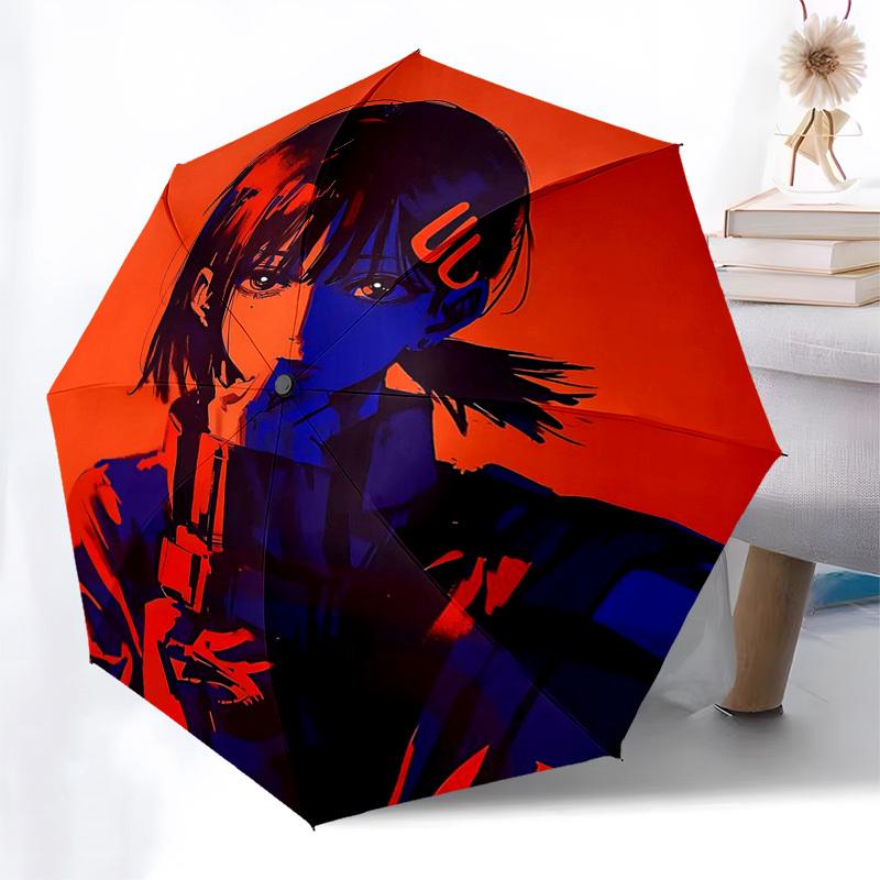 1pc Outdoor Umbrella with Anime Character Design - Automatic Opening/Closing, Portable 3-Fold Design, 8-Bone Iron Frame, Perfect Gift for Fans, Travel