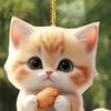 Katzenanhänger fürs Auto, Rückspiegel-Charme, Acryl, Kätzchen, Auto-Innendekoration, Weihnachtsbaum, hängende Dekoration für Zuhause, Fenster