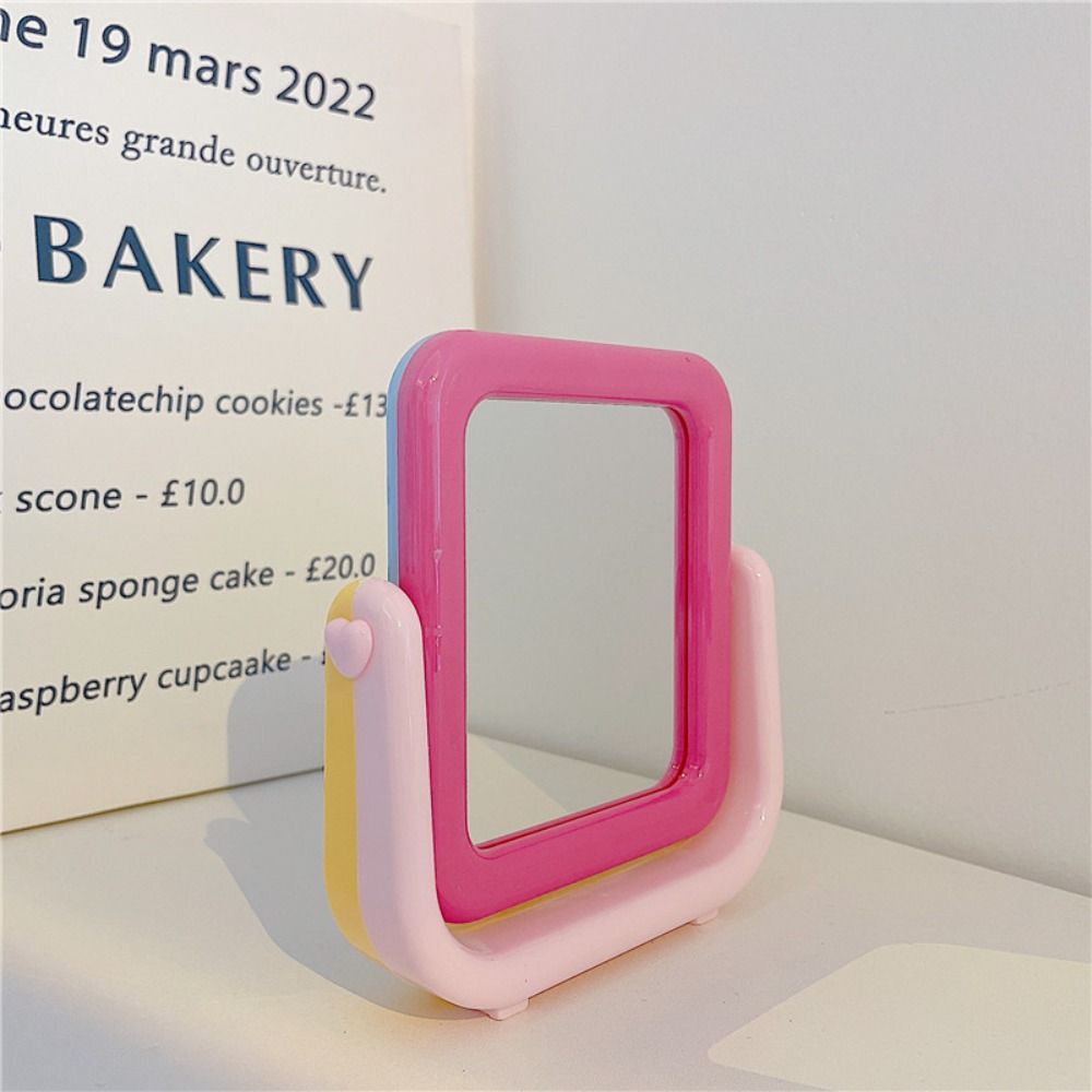 

Зеркало для макияжа конфетного цвета высокой четкости, квадратное настольное декоративное зеркало, ванная комната, гостиная