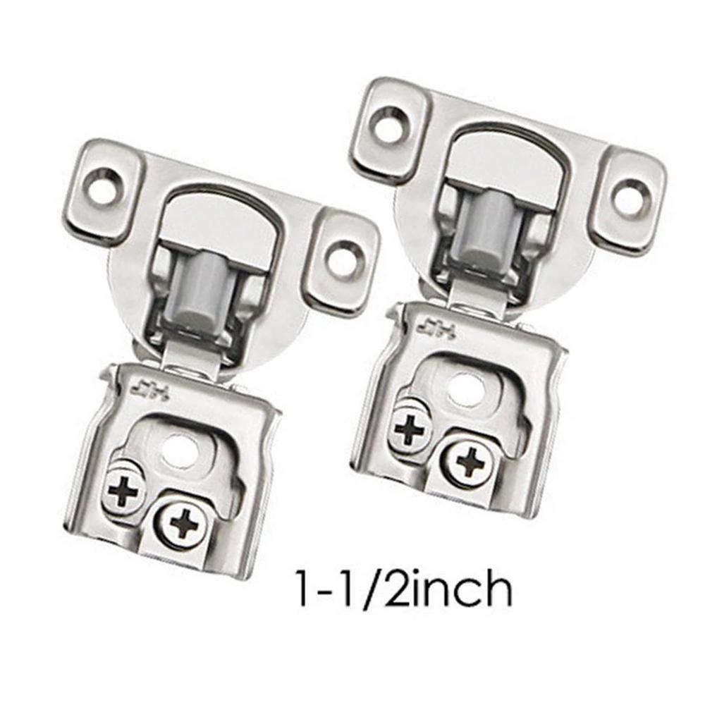2Pcs Soft Closing Cabinet Hinge Overlay Self Slow Close Door Hinges for Kitchen Cabinets Face Frame Concealed Hinges Door Damper