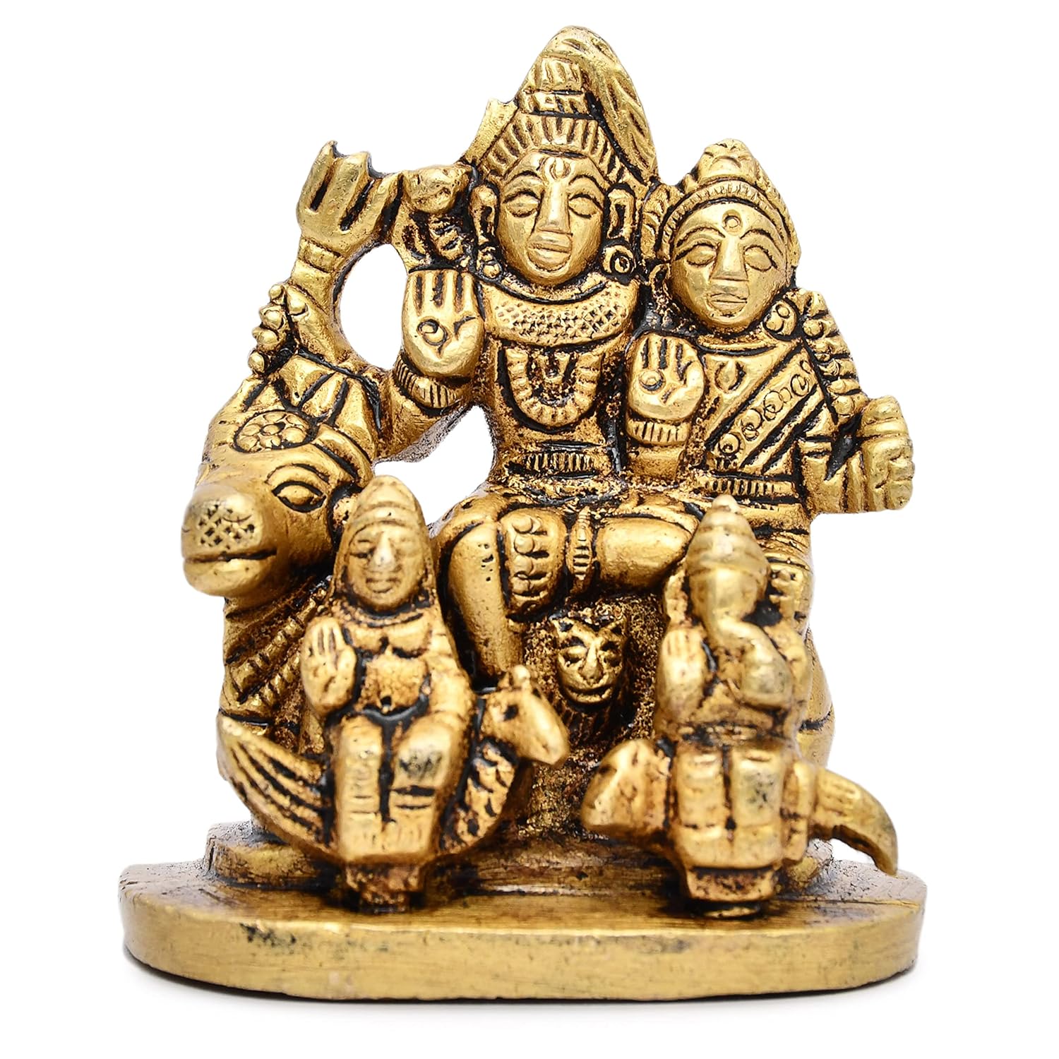 

Shiva Parvati Pariwar Idol, Bholenath Shiv Parvati Ganesh Nandi Family Murti