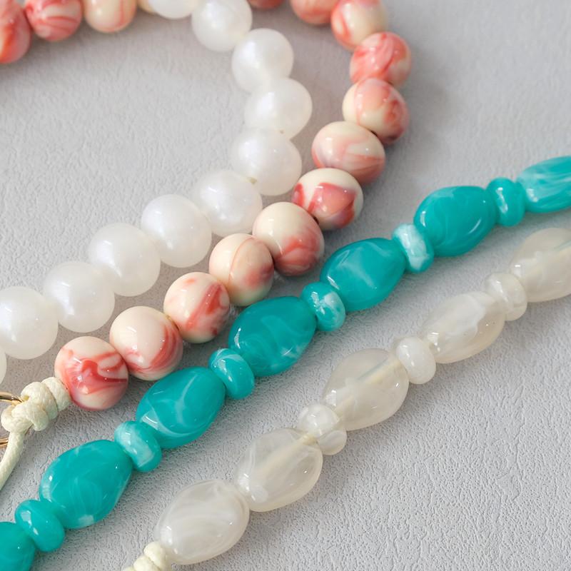 New Fashion Woman Bag Accessory Detachable Boutique Beaded Chains Cute Acrylic Luxury Strap Women Handbag Shoulder Handle Chain