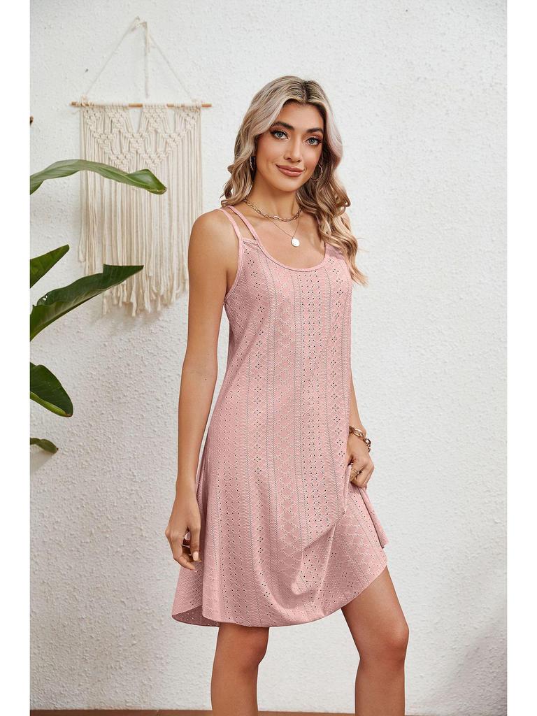 2024 Summer Solid Color Spaghetti Strap Sleeveless Dress