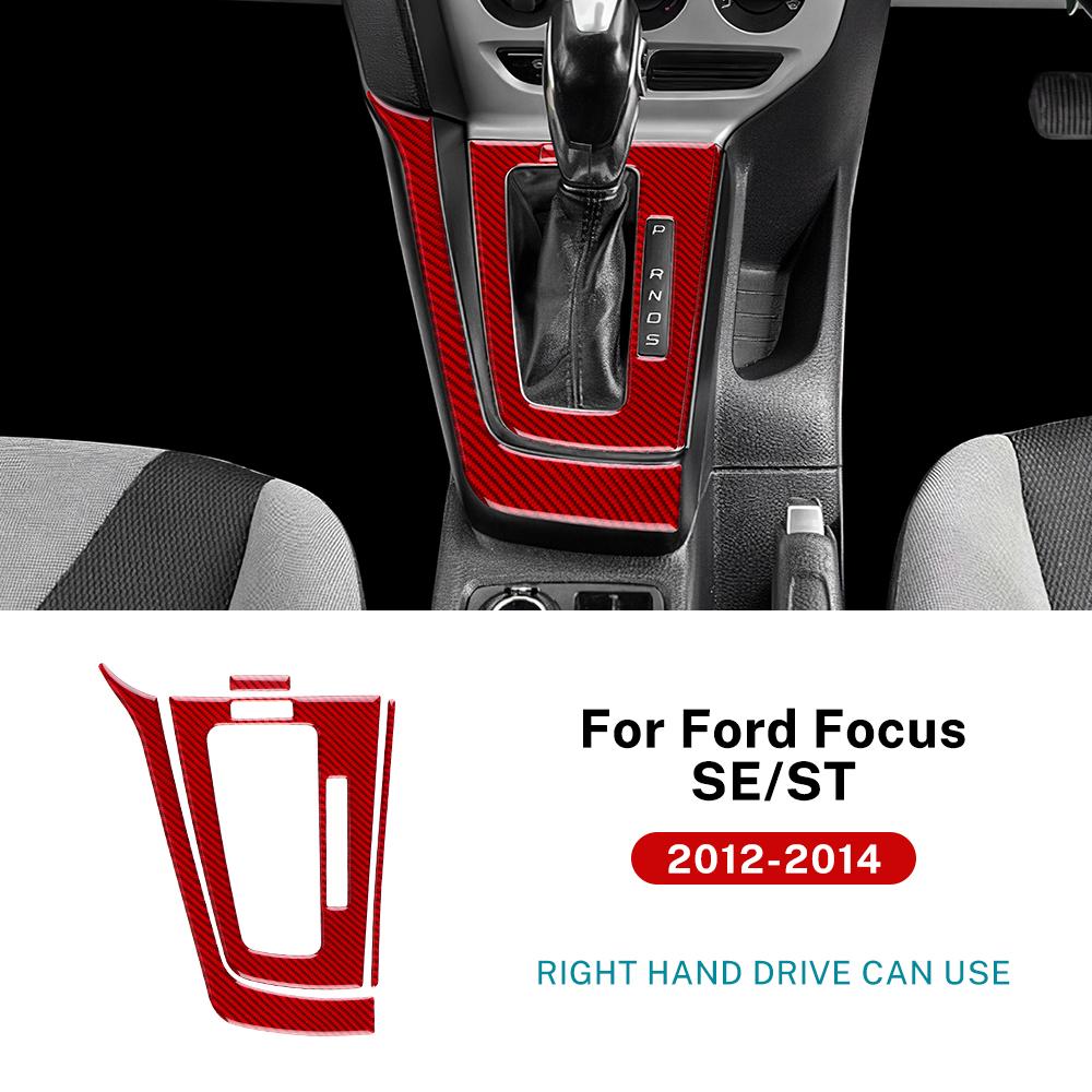 Riktigt mjuk kolfiberdekal för Ford Focus SE ST MK3 2012 2013 2014 LHD RHD Bilväxellåda Rampanel Dekorations Tillbehör