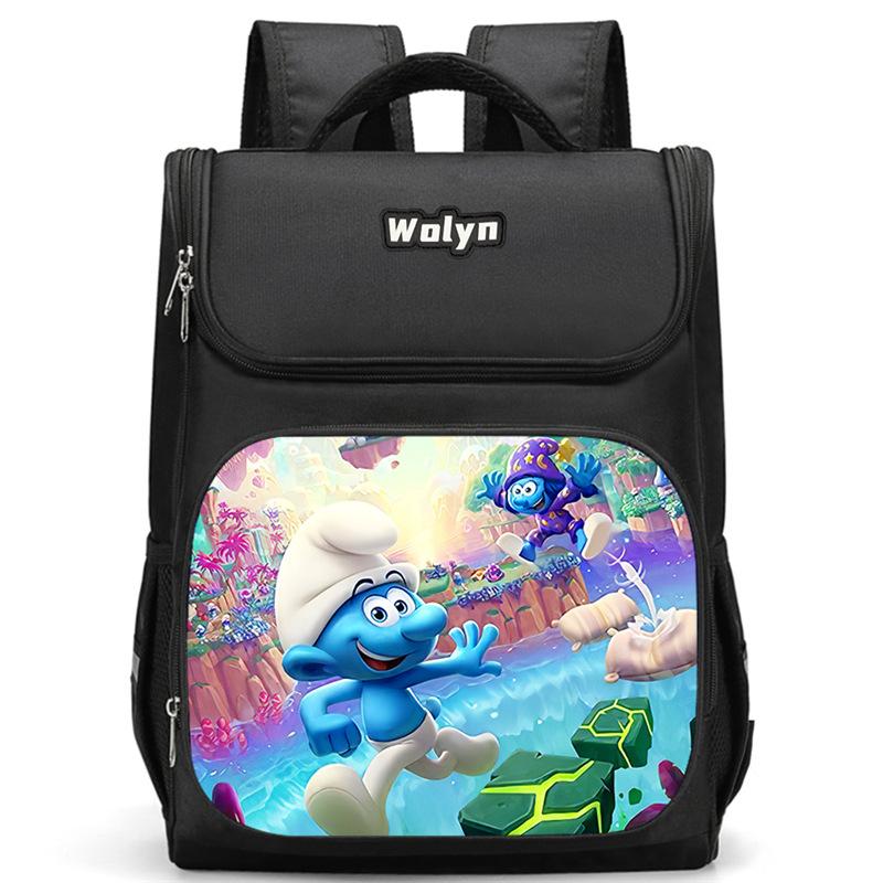 Smurf Anime Backpack Student Schoolbag Computer Bag