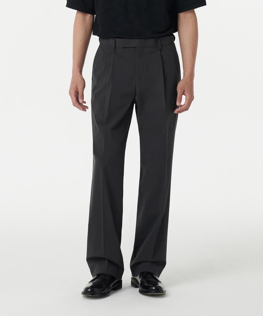 MUSINSA STANDARD [Cooltandard] Wide Hidden Banding Slacks [Gray]