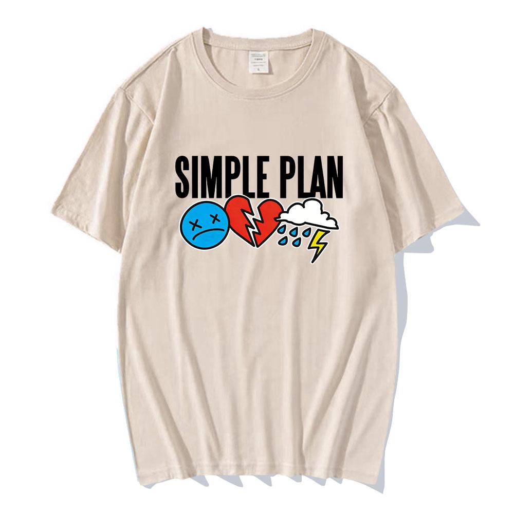 Original 3 Icons Logo T-Shirt Band SIMPLE PLAN Design Print Tshirts Short Sleeve Cotton Summer O-neck Tees Unisex Streetwear Top