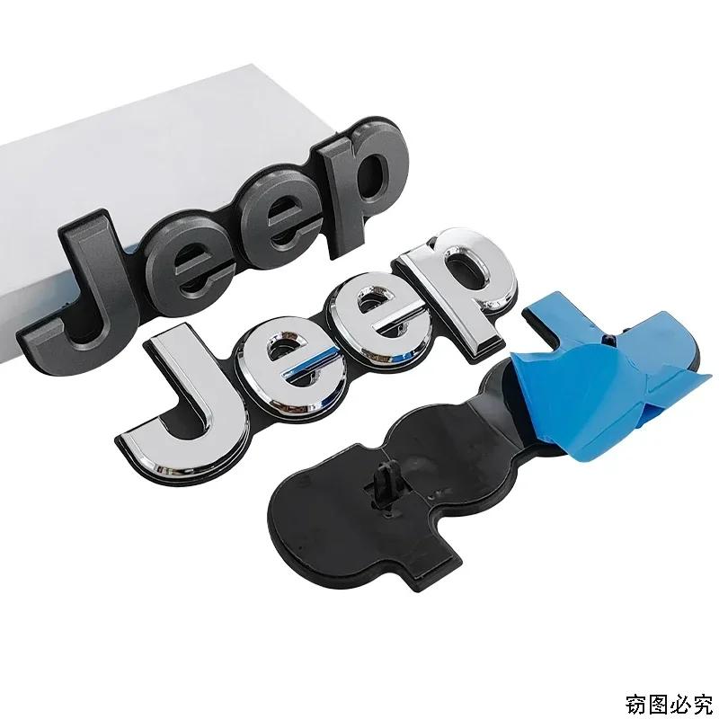 ABS Car Front Grille Emblem for JEEP Grand Cherokee Compass Wrangler Renegade JK JL Patriot Badge Auto Stickers Accessories ALT1
