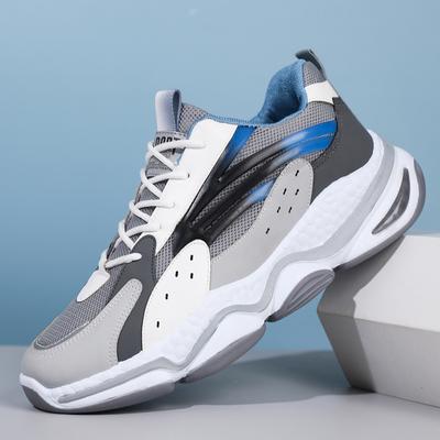 Spring and Summer New Breathable Men's Shoes with Thick Soles, Anti Slip and Wear-resistant Running Sports and Leisure Shoes