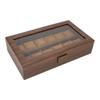 Space-saving Walnut Wood Watch Box 12 Slots Transparent Storage Box Dustproof Organizer Daily Organize