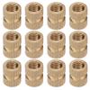 100Pcs Knurl Insert Nut Brass Double Pass Embedded Fastener HandMade Accessories M6x10x8
