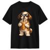 Divertente Shih Tzu che beve caffè freddo Maglietta Estate Cotone Magliette Per Unisex Design Maglietta Manica Corta Y2k Abbigliamento Casual