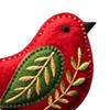 Handgefertigter Filzvogel-Schmuck, Vintage-Stickerei Vogel Hängedekoration, Handgefertigter Bunter Vogel Weihnachtsbaumschmuck