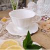 French Retro - Creative Relief Ceramic Coffee Cups Set White Afternoon Tea and Pot Set Ceramic Xicaras Houseware BD50