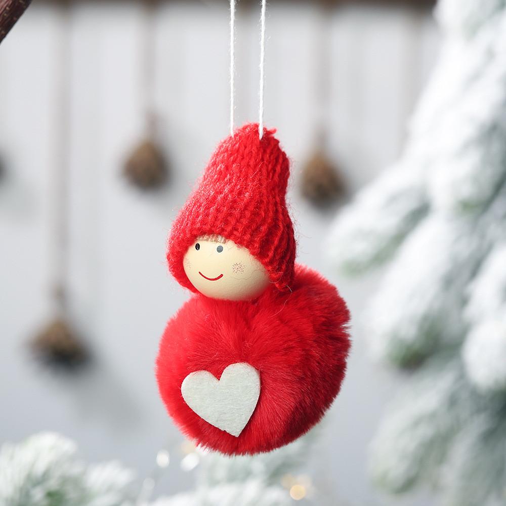 

Colorful Ball Plush Snowman Hanging Decoration For A Joyous Atmosphere Christmas красный