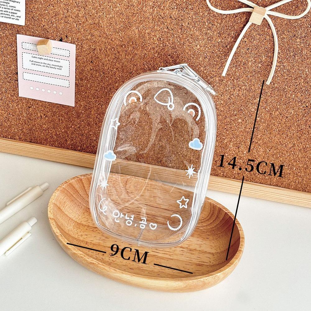 New Cute 13cm Plush Doll Out Bag PVC Transparent Storage Case Mini Doll Display Box Portable Data Cable Storage Bag